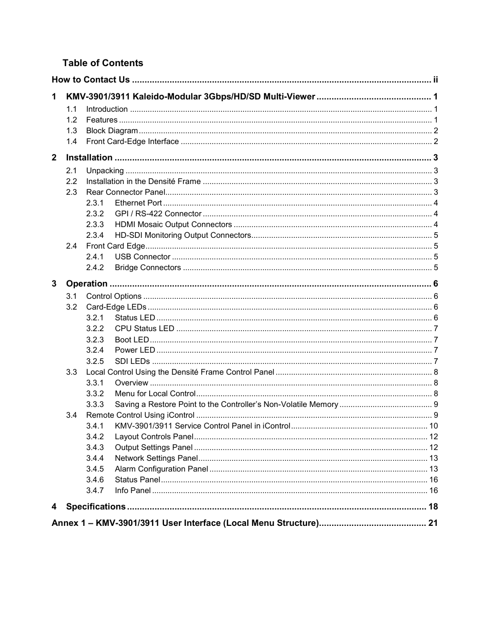 Grass Valley KMV-3901 Jul 30 2012 User Manual | Page 3 / 25