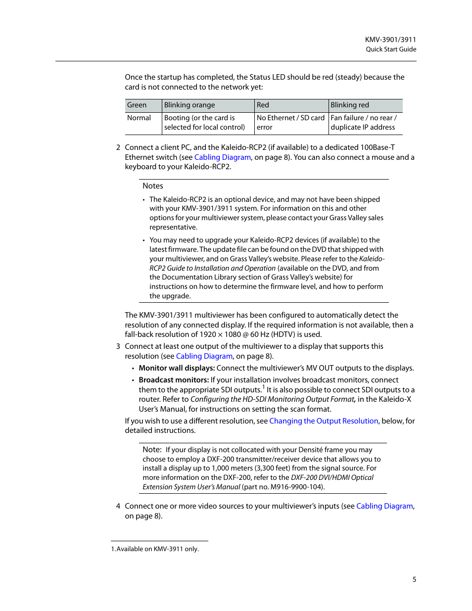 Grass Valley KMV-3901 Quick Start v.7.80 User Manual | Page 11 / 29