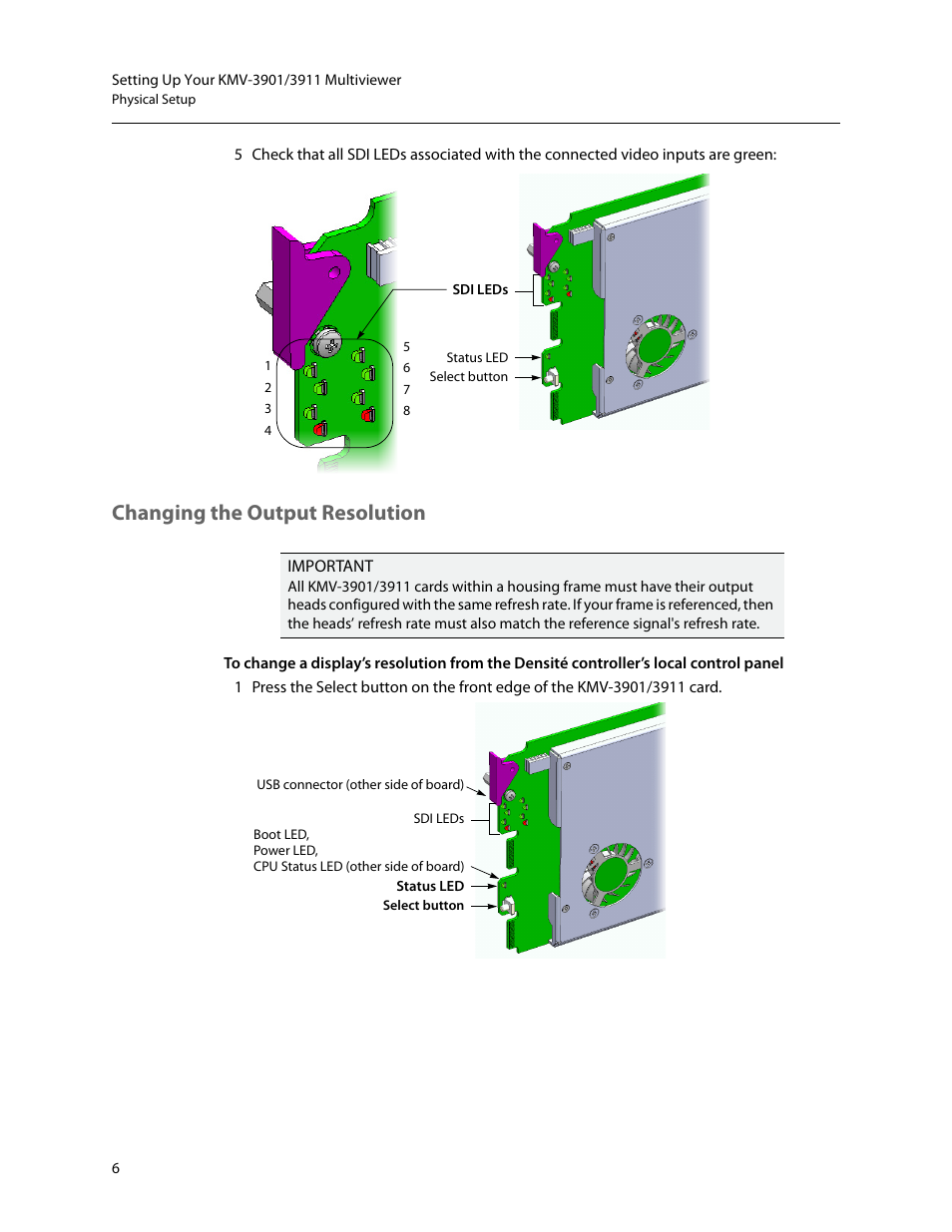 Changing the output resolution, Below, f | Grass Valley KMV-3901 Quick Start v.7.80 User Manual | Page 12 / 29