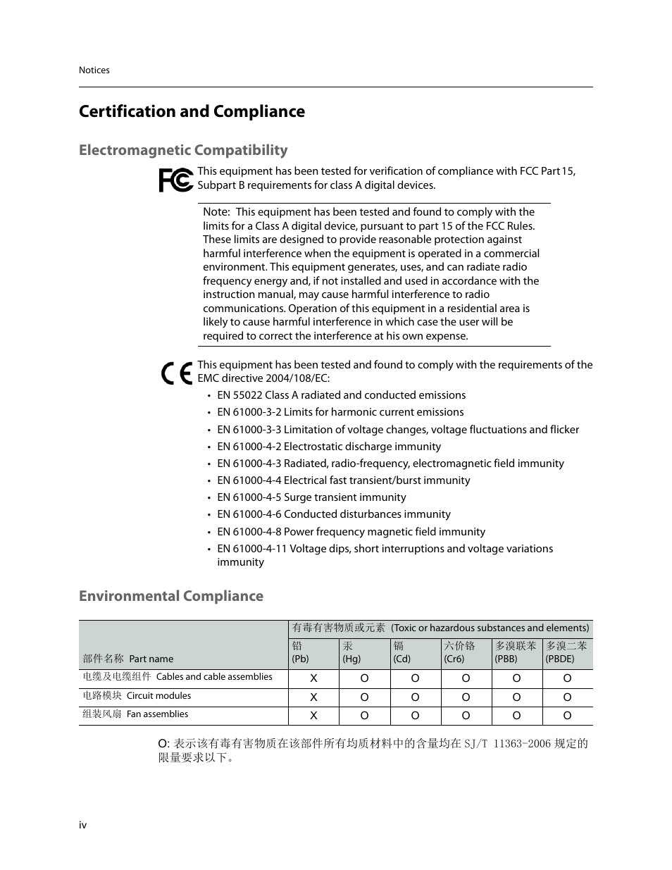 Certification and compliance, Electromagnetic compatibility, Environmental compliance | Grass Valley KMV-3901 Quick Start v.7.80 User Manual | Page 4 / 29