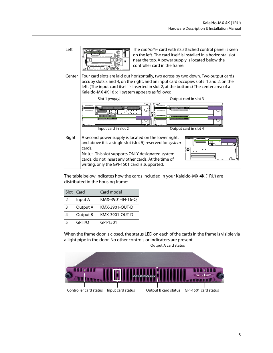 Grass Valley Kaleido-MX 4K (1RU) v.7.80 User Manual | Page 17 / 51