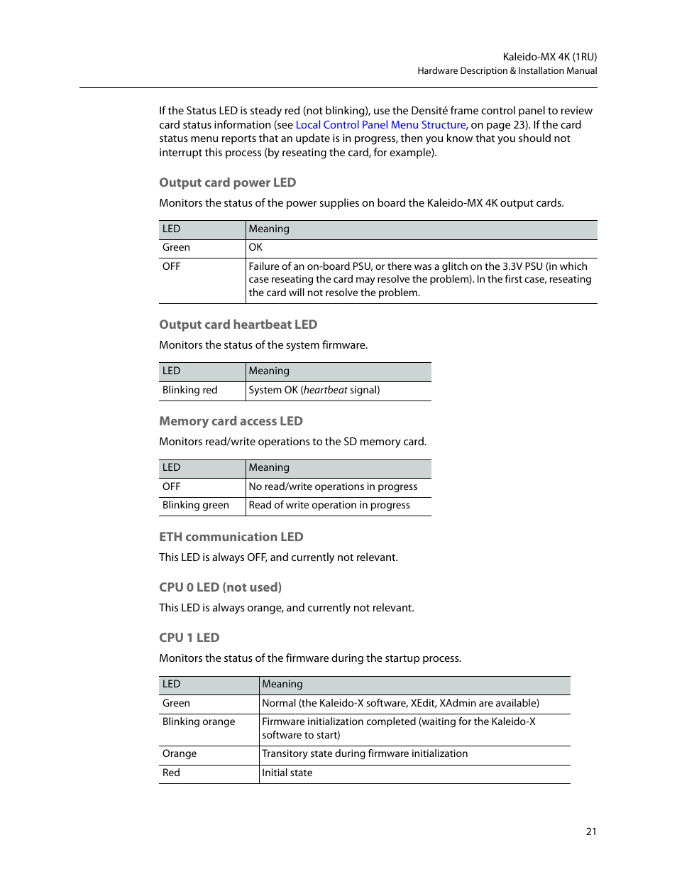 Grass Valley Kaleido-MX 4K (1RU) v.7.80 User Manual | Page 35 / 51