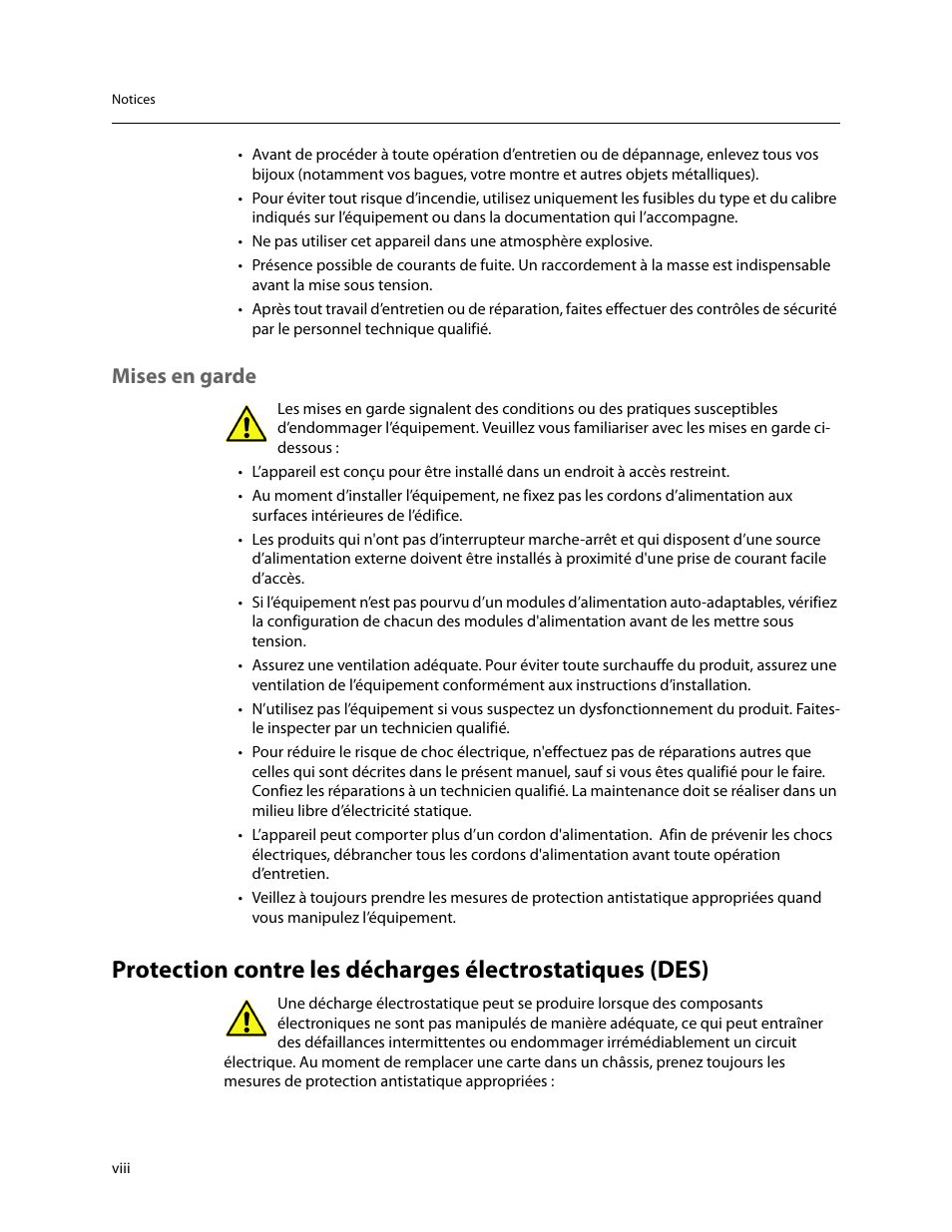 Mises en garde | Grass Valley Kaleido-MX 4K (1RU) v.7.80 User Manual | Page 8 / 51