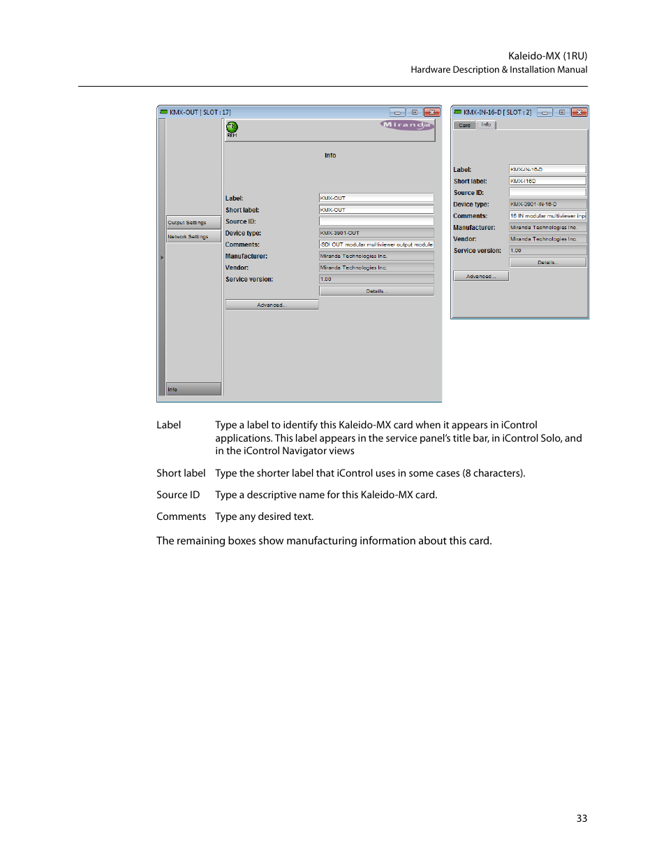 Grass Valley Kaleido-MX (1RU) v.7.80 User Manual | Page 47 / 55