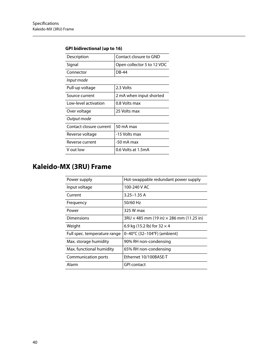 Kaleido-mx (3ru) frame | Grass Valley Kaleido-MX (3RU) v.7.80 User Manual | Page 54 / 55