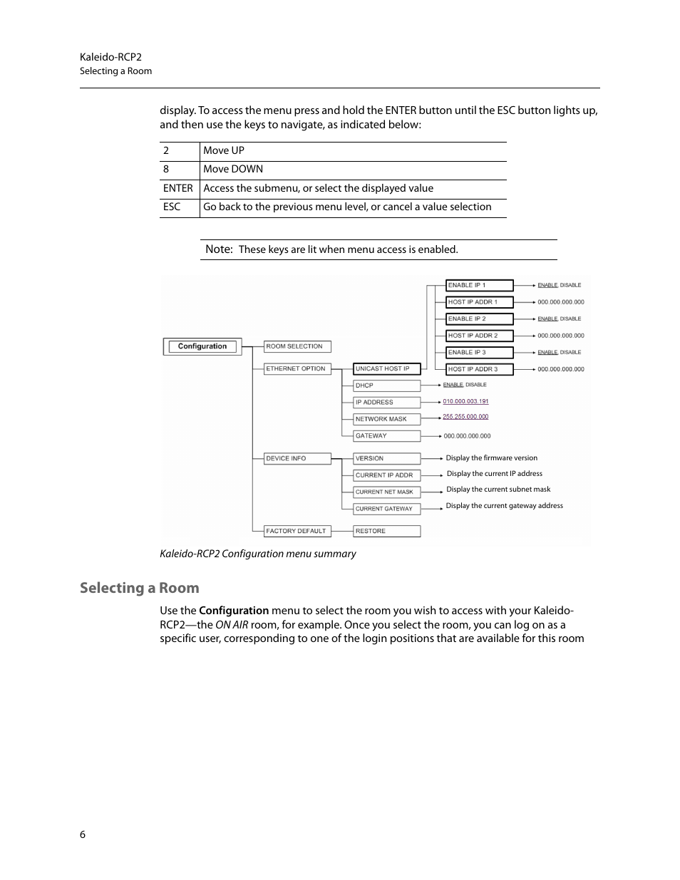 Selecting a room | Grass Valley Kaleido-RCP2 Dec 16 2014 User Manual | Page 16 / 27