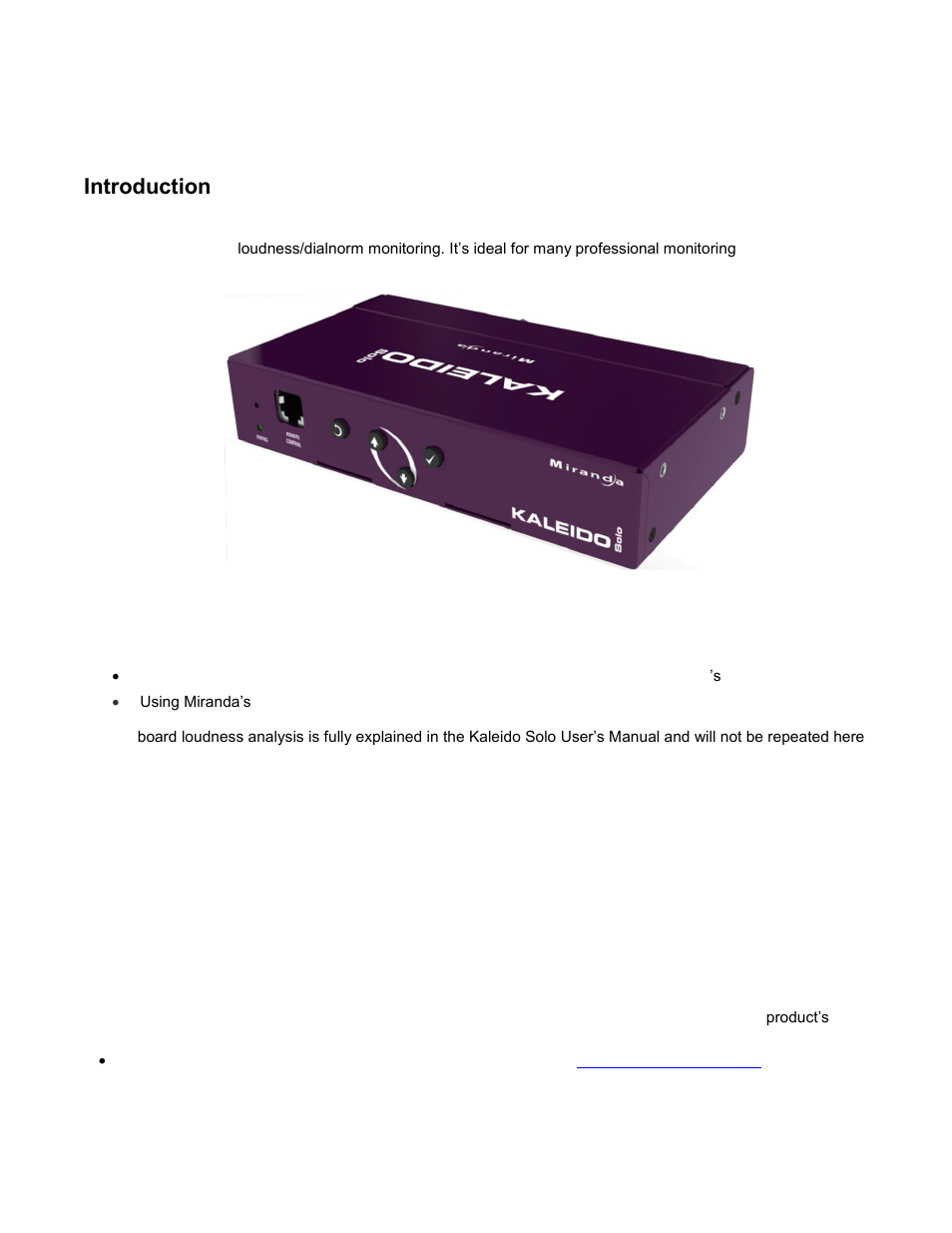 Introduction | Grass Valley Kaleido-Solo Quick Start User Manual | Page 5 / 22