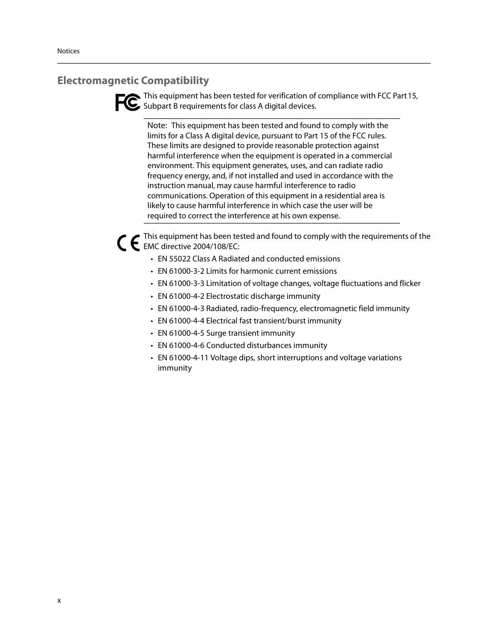 Electromagnetic compatibility | Grass Valley Kaleido-X (7RU) v.7.70 User Manual | Page 10 / 97