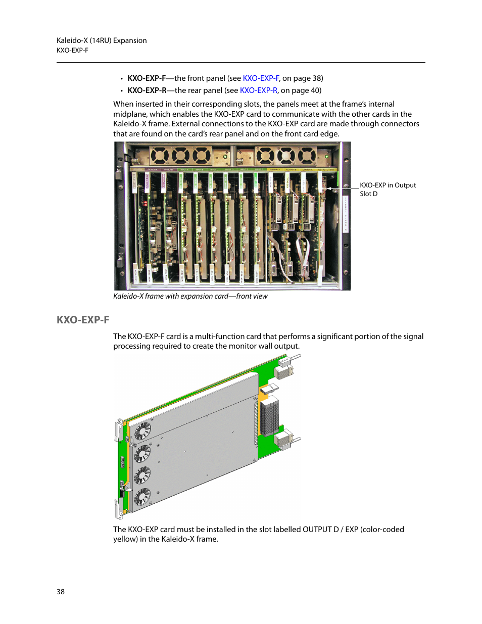 Kxo-exp-f | Grass Valley Kaleido-X (7RU) v.7.70 User Manual | Page 50 / 97