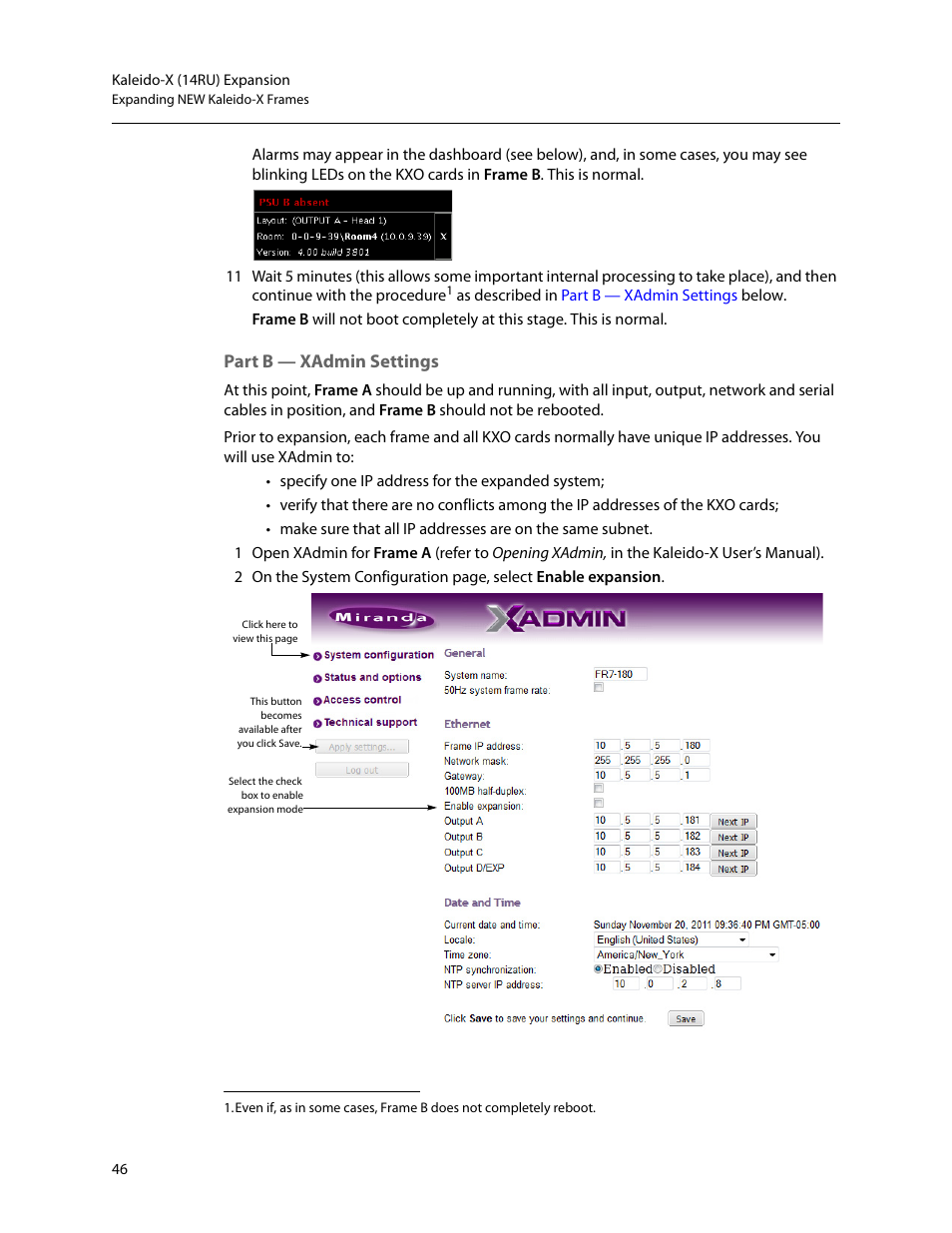 Part b — xadmin settings, Stem (see | Grass Valley Kaleido-X (7RU) v.7.70 User Manual | Page 58 / 97