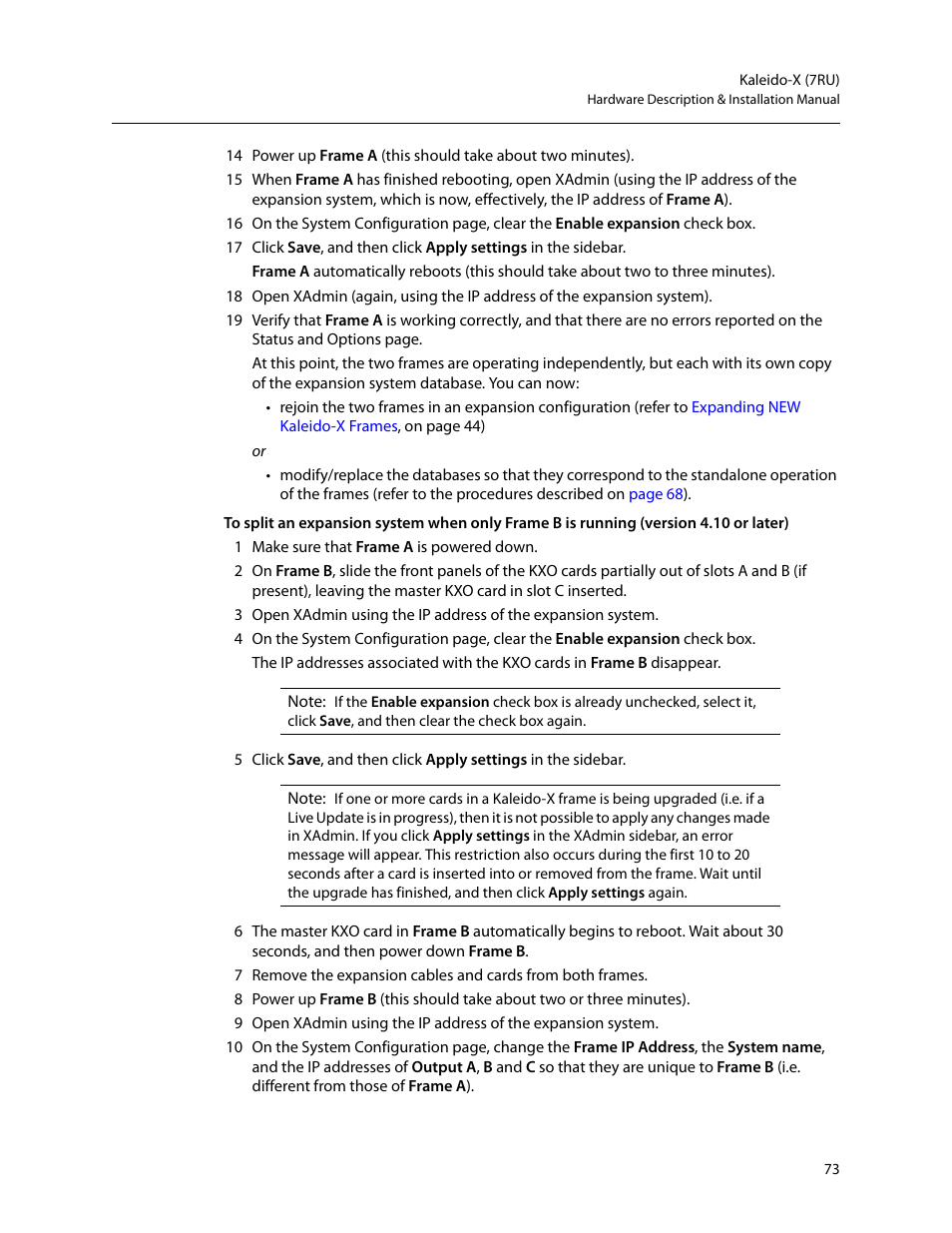 Grass Valley Kaleido-X (7RU) v.7.70 User Manual | Page 85 / 97