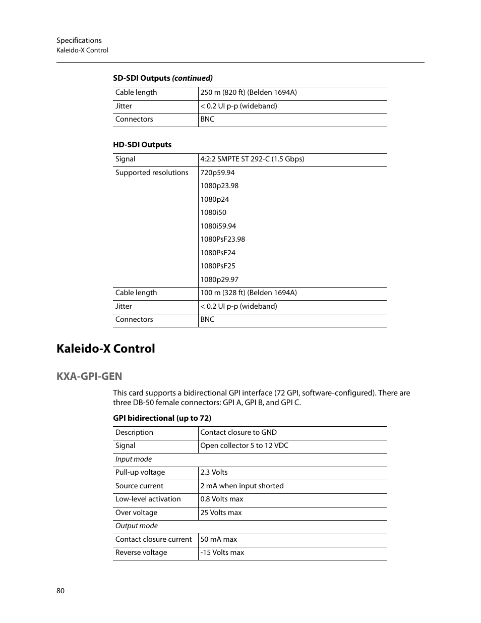 Kaleido-x control, Kxa-gpi-gen | Grass Valley Kaleido-X (7RU) v.7.70 User Manual | Page 92 / 97