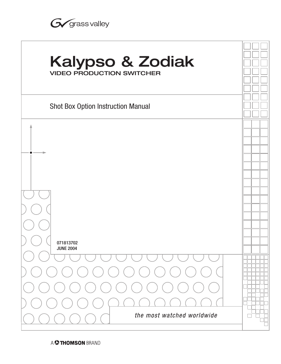 Grass Valley Kalypso Shot Box Option User Manual | 10 pages