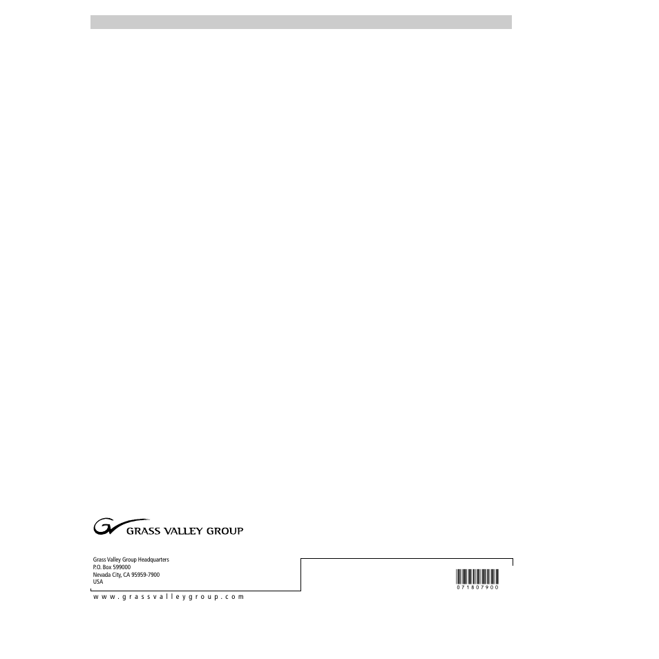 Grass Valley 4000 Remote Aux Panel User Manual | Page 10 / 10