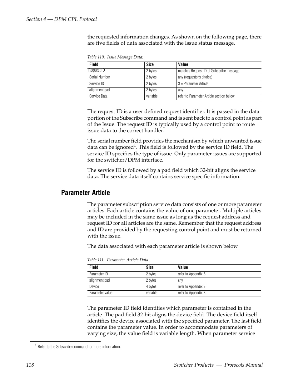 Parameter article | Grass Valley Switcher Products User Manual | Page 118 / 152