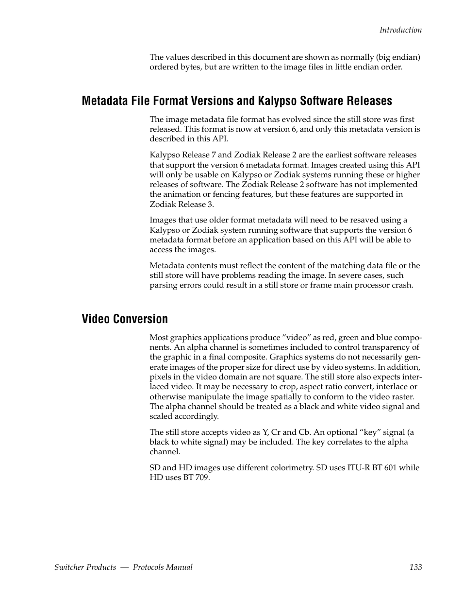 Video conversion | Grass Valley Switcher Products User Manual | Page 133 / 152