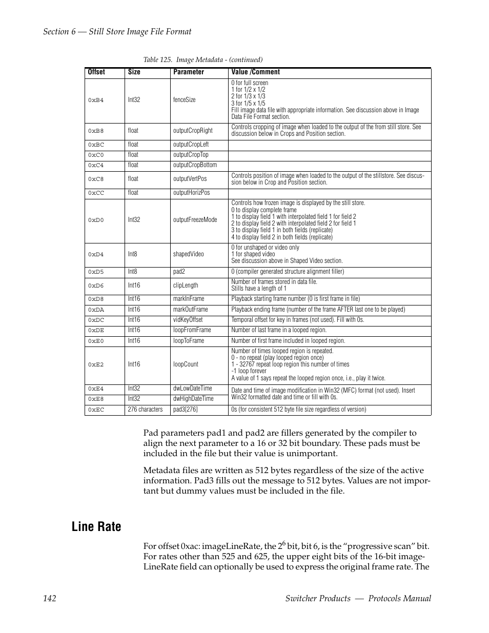 Line rate | Grass Valley Switcher Products User Manual | Page 142 / 152