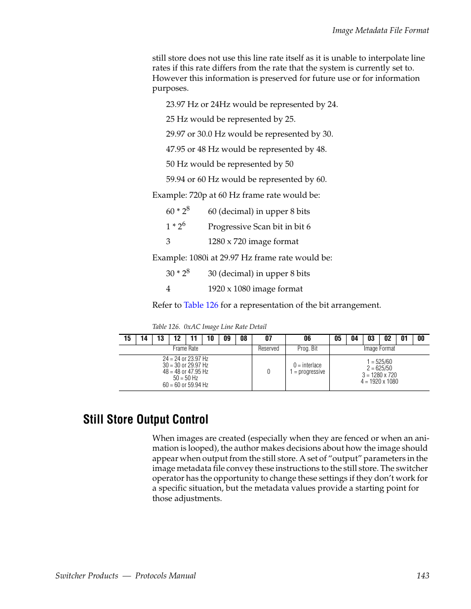 Still store output control | Grass Valley Switcher Products User Manual | Page 143 / 152