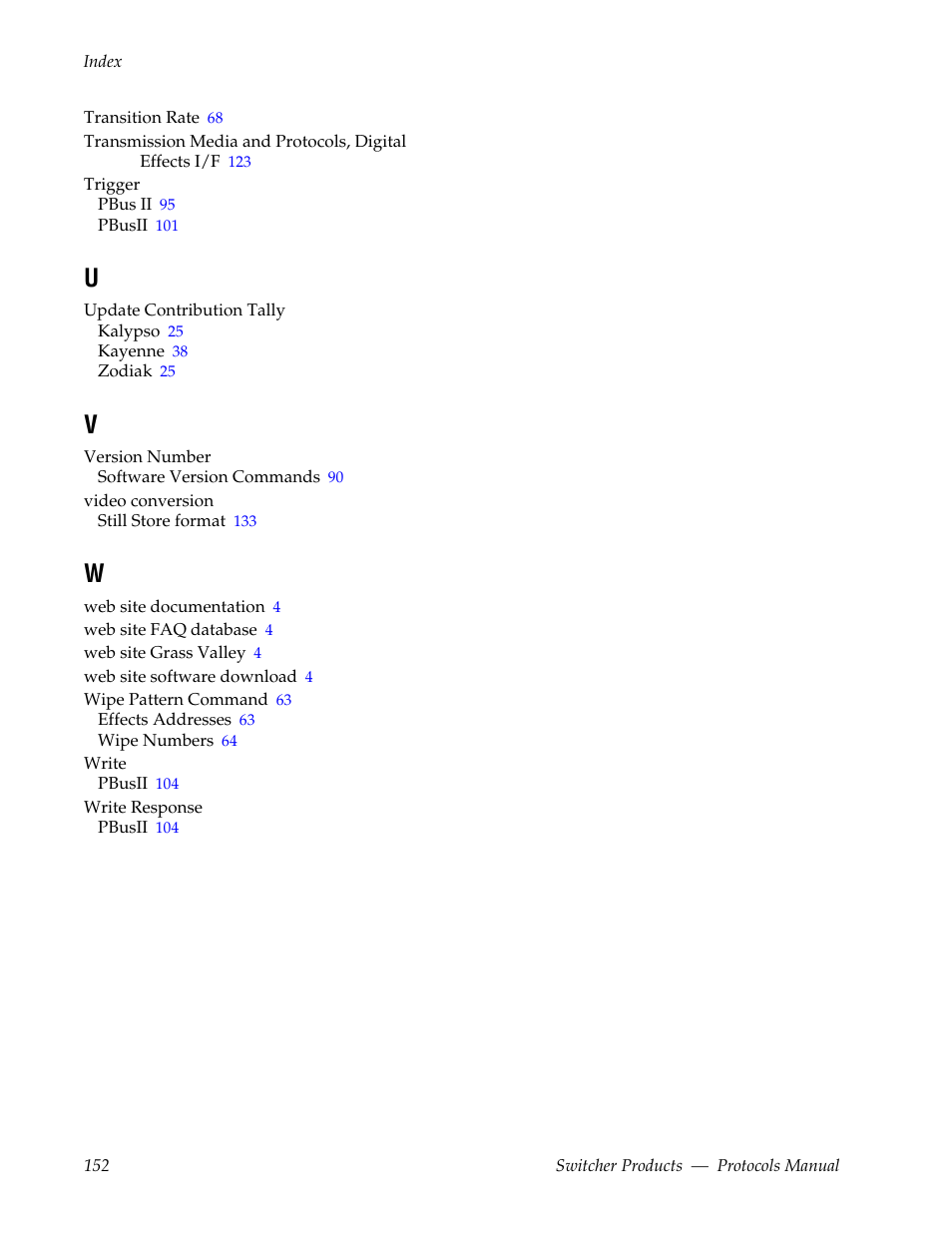Grass Valley Switcher Products User Manual | Page 152 / 152