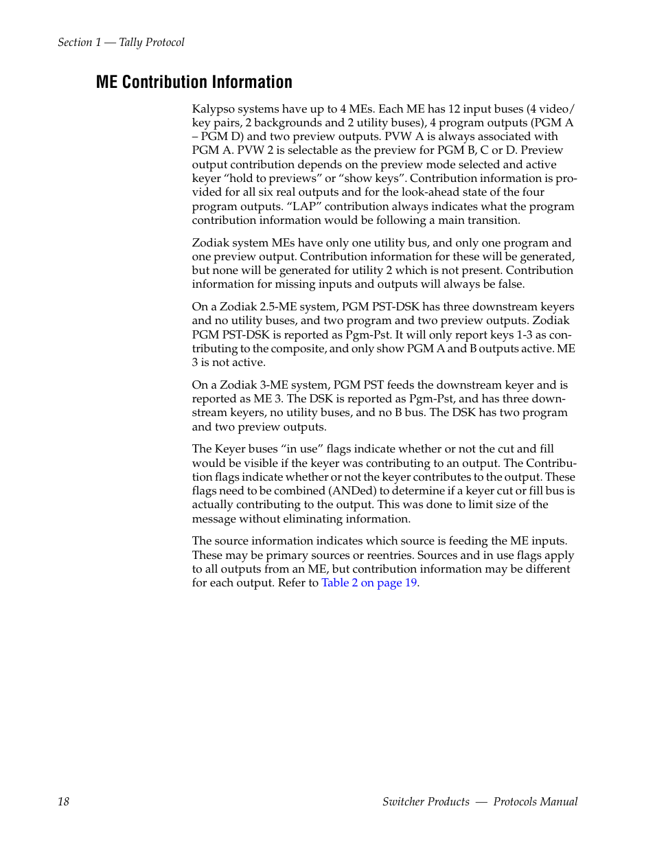 Me contribution information | Grass Valley Switcher Products User Manual | Page 18 / 152