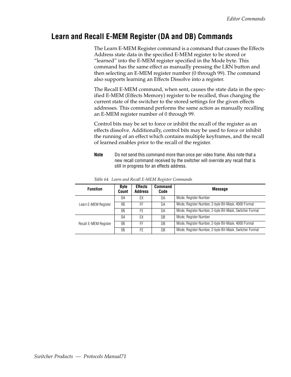 Grass Valley Switcher Products User Manual | Page 71 / 152