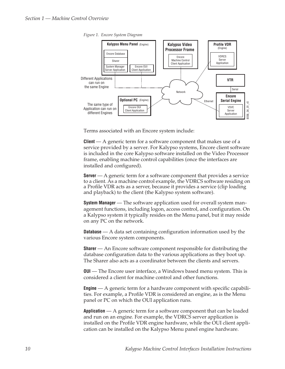 Terms associated with an encore system include | Grass Valley Machine Control Interfaces V.12.0 User Manual | Page 10 / 136