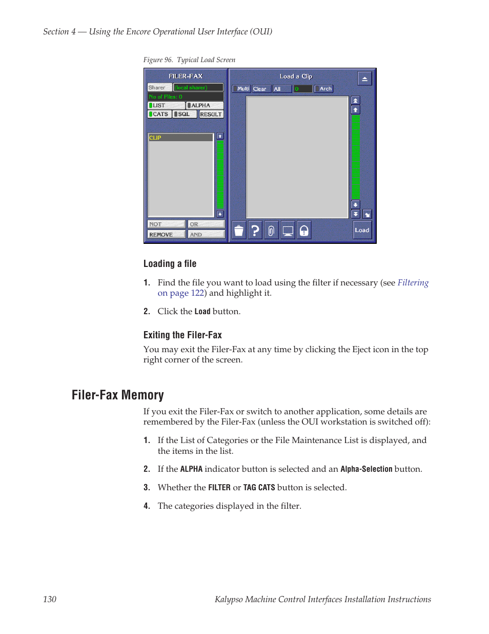 Filer-fax memory | Grass Valley Machine Control Interfaces V.12.0 User Manual | Page 130 / 136