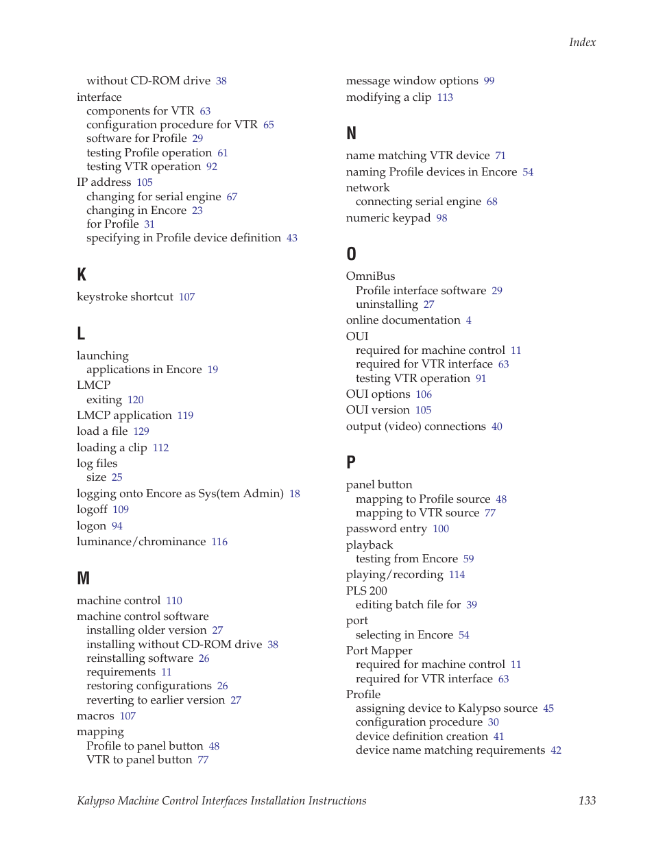 Grass Valley Machine Control Interfaces V.12.0 User Manual | Page 133 / 136