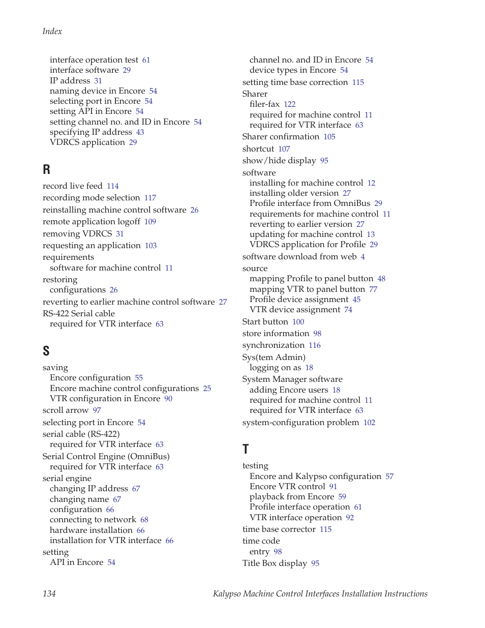 Grass Valley Machine Control Interfaces V.12.0 User Manual | Page 134 / 136