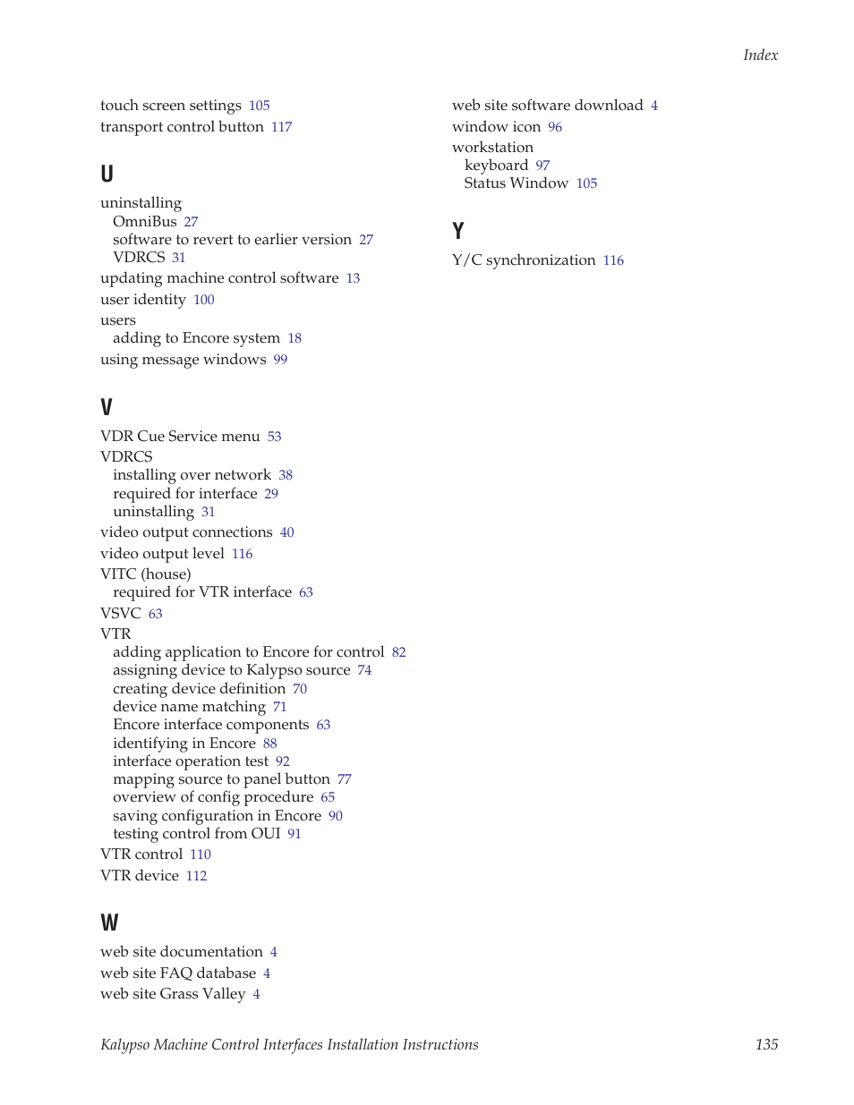 Grass Valley Machine Control Interfaces V.12.0 User Manual | Page 135 / 136