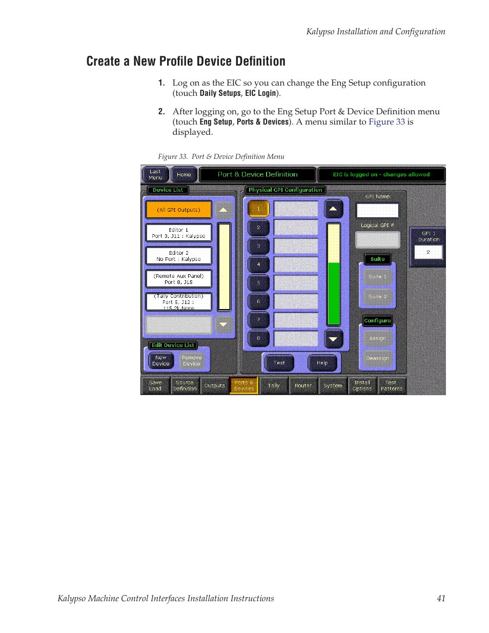 Create a new profile device definition, Create a new, Profile device | Definition | Grass Valley Machine Control Interfaces V.12.0 User Manual | Page 41 / 136