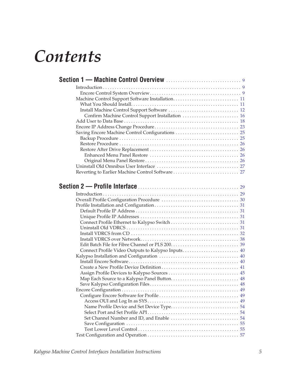 Grass Valley Machine Control Interfaces V.12.0 User Manual | Page 5 / 136