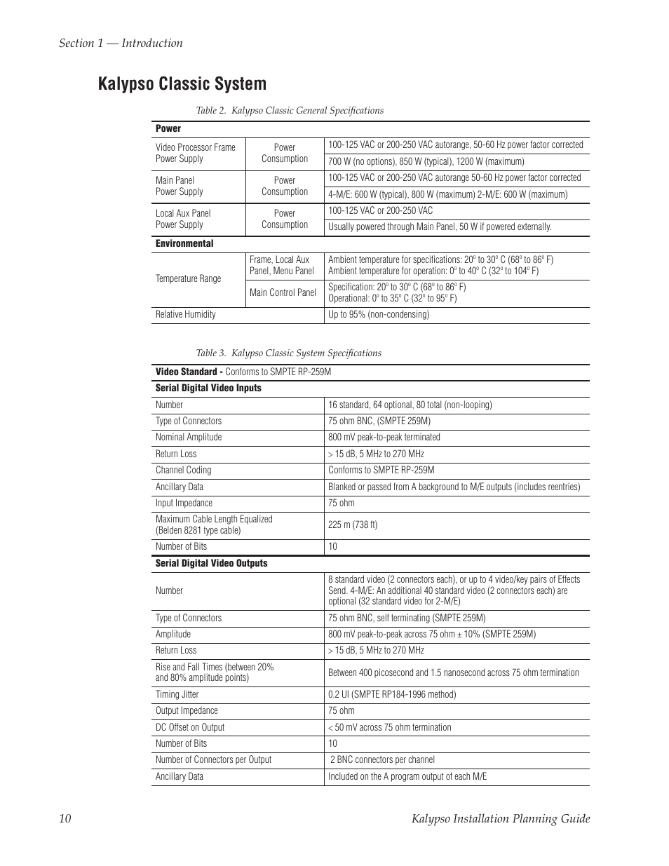 Kalypso classic system | Grass Valley Kalypso Installation Planning Guide User Manual | Page 10 / 88