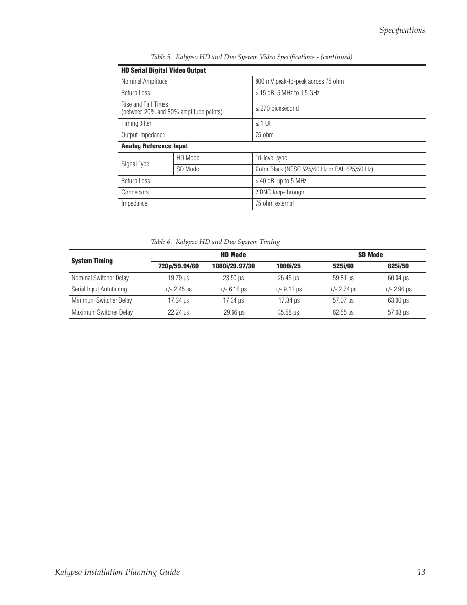 Grass Valley Kalypso Installation Planning Guide User Manual | Page 13 / 88