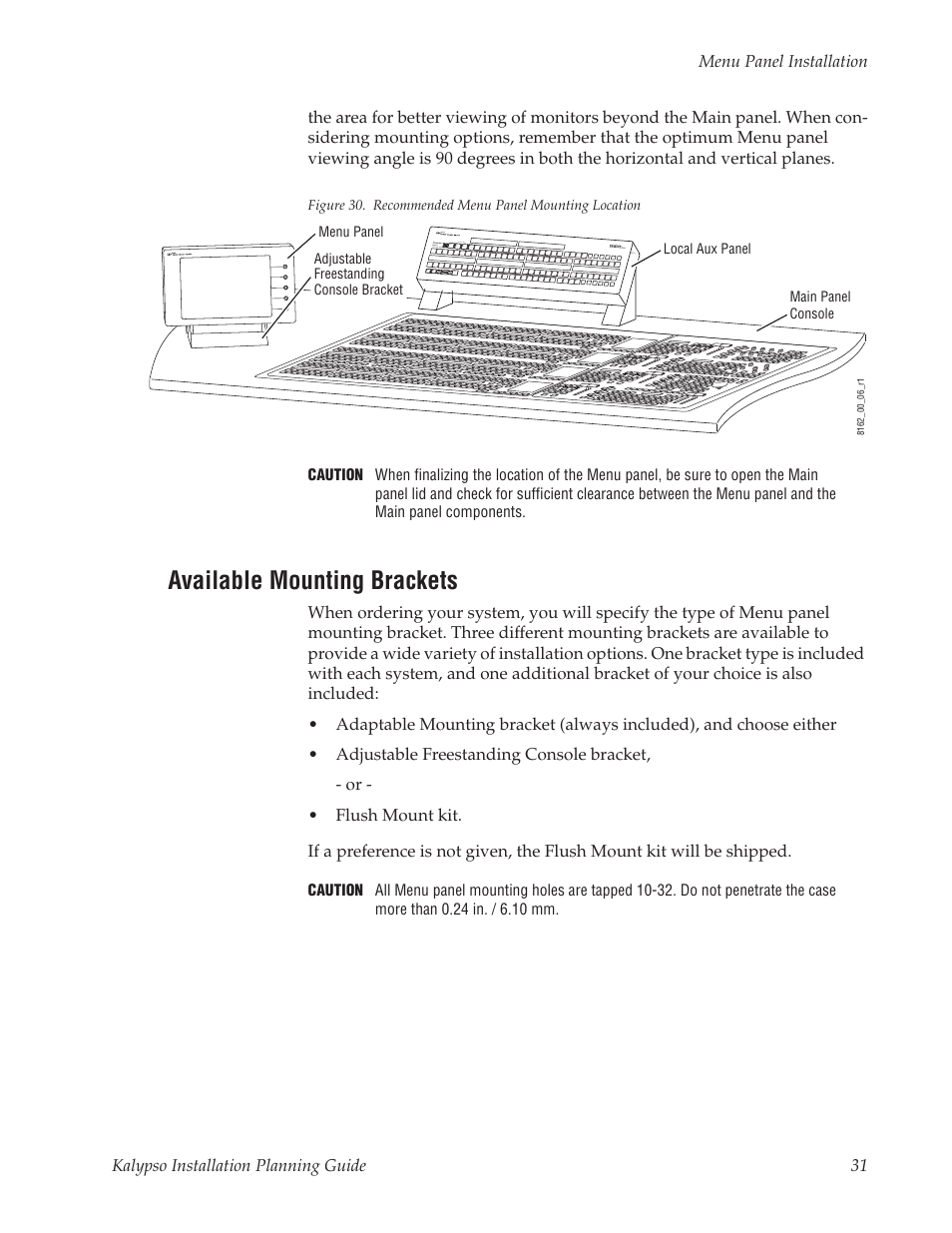 Available mounting brackets, Figure 30 | Grass Valley Kalypso Installation Planning Guide User Manual | Page 31 / 88