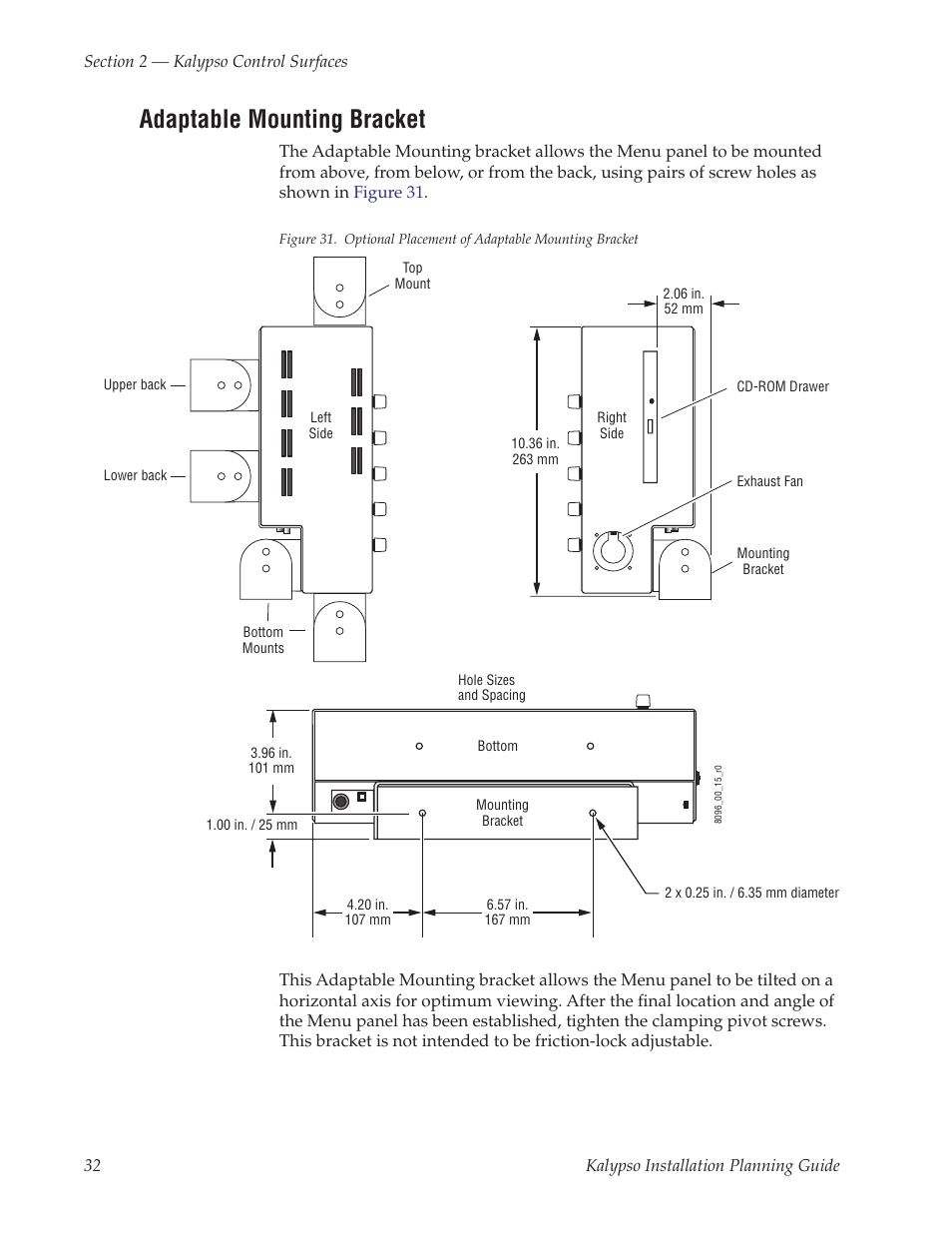 Adaptable mounting bracket | Grass Valley Kalypso Installation Planning Guide User Manual | Page 32 / 88