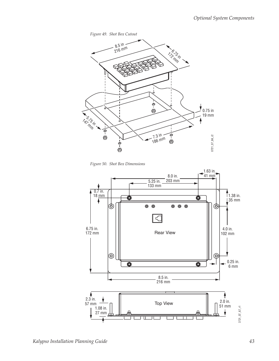 The dimensions in, Figure 49, Nuts will not need to be countersunk | Refer to, Figure 50 | Grass Valley Kalypso Installation Planning Guide User Manual | Page 43 / 88