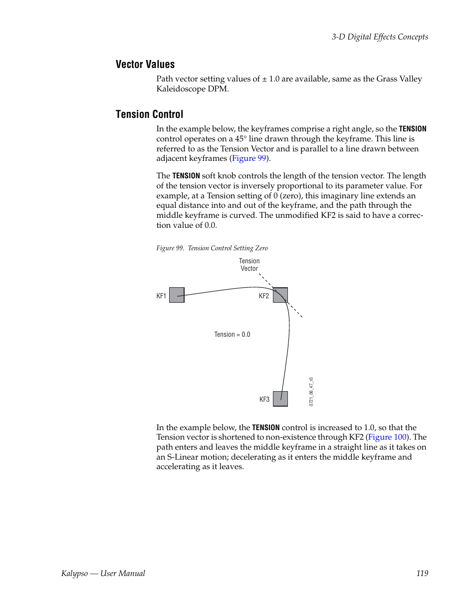 Vector values, Tension control | Grass Valley Kalypso User Manual V.15.0 User Manual | Page 119 / 470