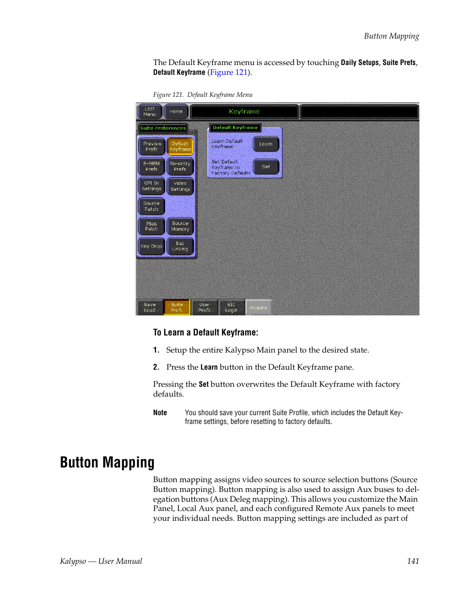 Button mapping | Grass Valley Kalypso User Manual V.15.0 User Manual | Page 141 / 470