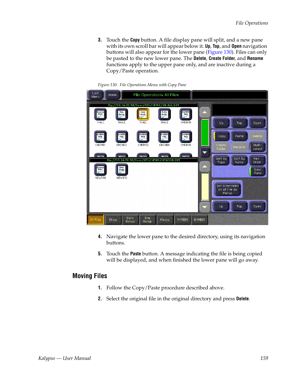 Moving files | Grass Valley Kalypso User Manual V.15.0 User Manual | Page 159 / 470