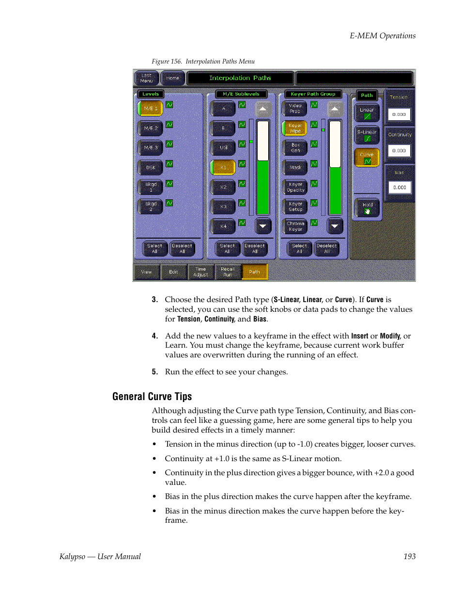General curve tips, Figure 156 | Grass Valley Kalypso User Manual V.15.0 User Manual | Page 193 / 470