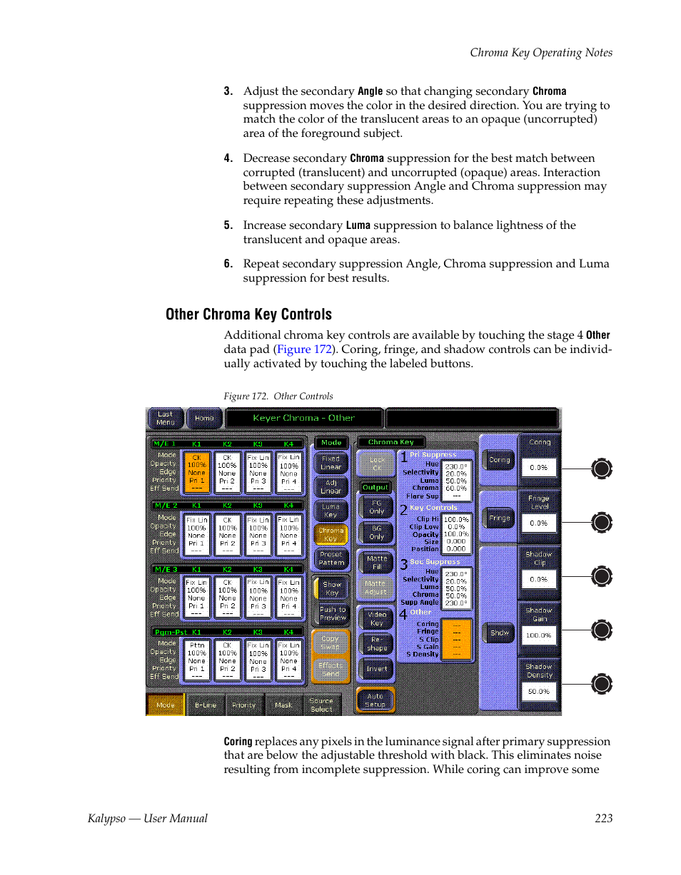 Other chroma key controls | Grass Valley Kalypso User Manual V.15.0 User Manual | Page 223 / 470