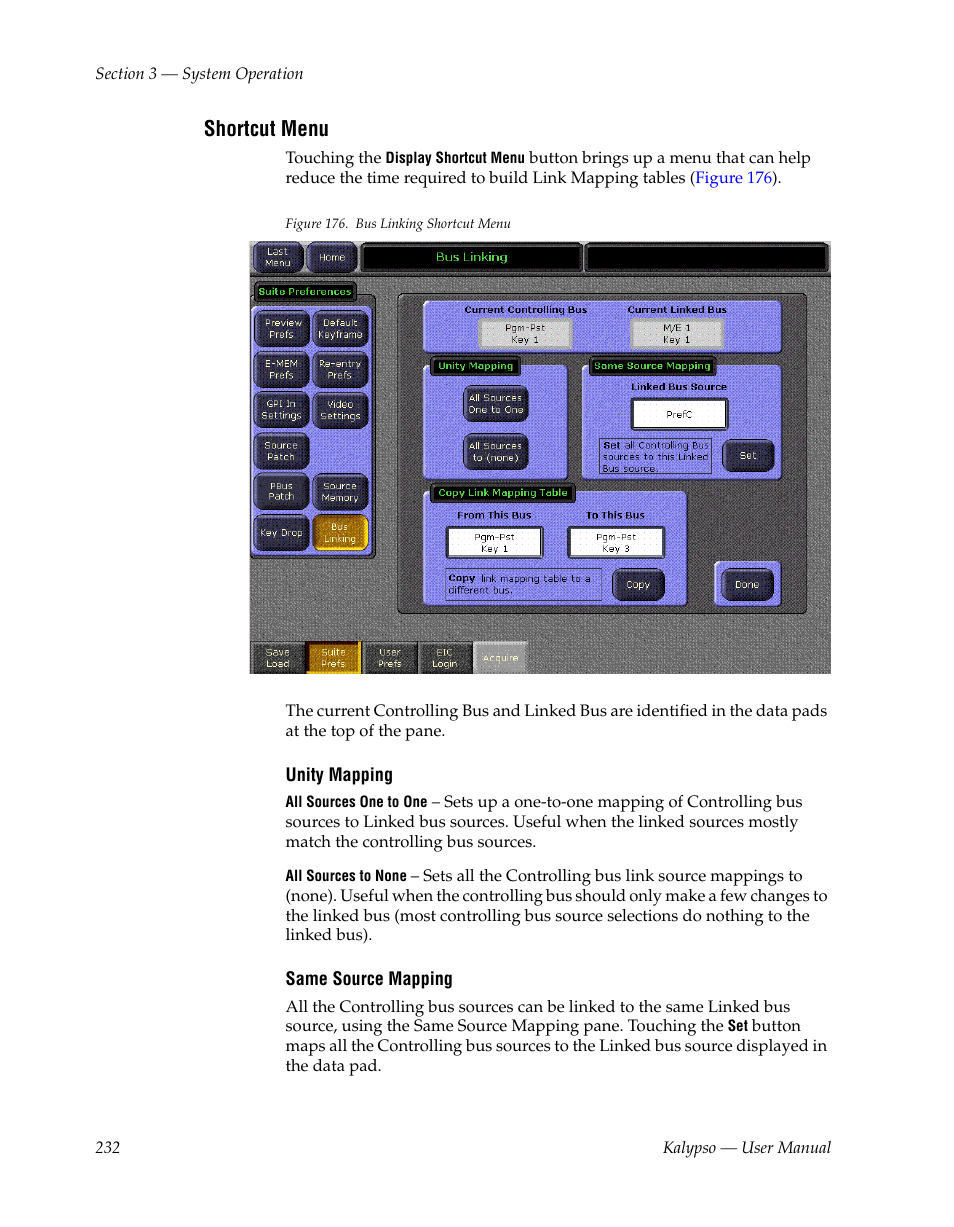 Shortcut menu | Grass Valley Kalypso User Manual V.15.0 User Manual | Page 232 / 470
