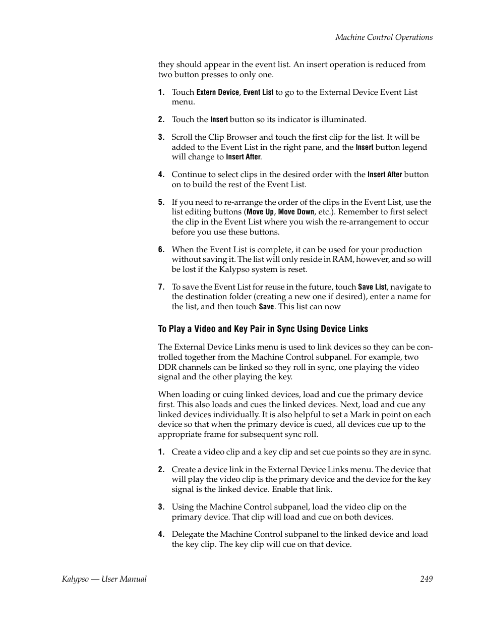Grass Valley Kalypso User Manual V.15.0 User Manual | Page 249 / 470