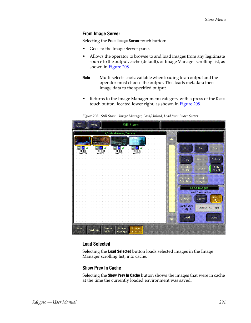 Ee show prev in cache | Grass Valley Kalypso User Manual V.15.0 User Manual | Page 291 / 470