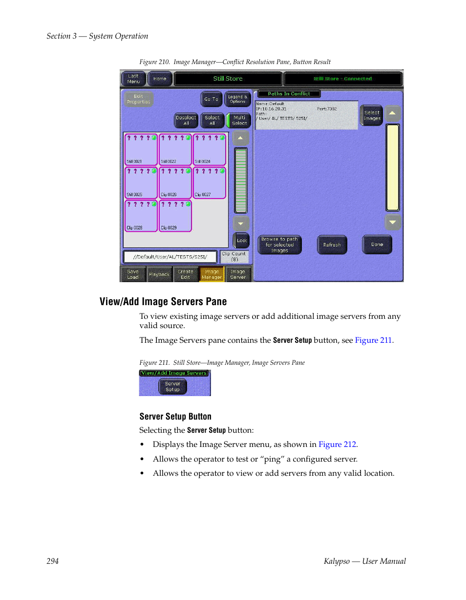 View/add image servers pane, Figure 210 | Grass Valley Kalypso User Manual V.15.0 User Manual | Page 294 / 470