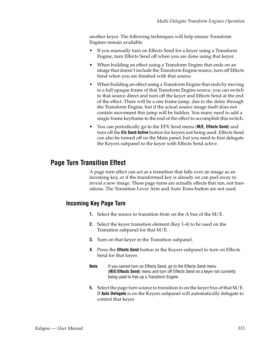 Page turn transition effect, Incoming key page turn | Grass Valley Kalypso User Manual V.15.0 User Manual | Page 315 / 470