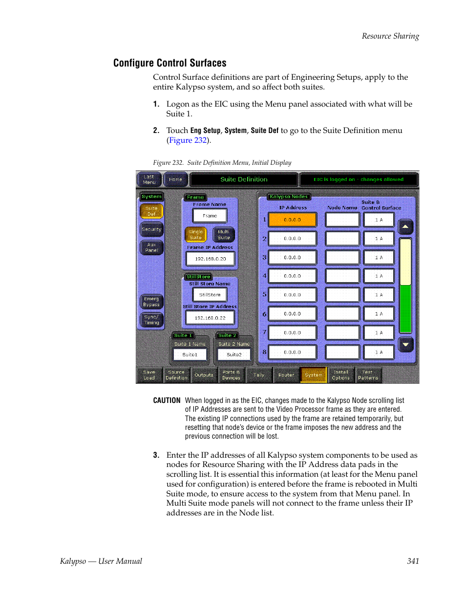 Configure control surfaces | Grass Valley Kalypso User Manual V.15.0 User Manual | Page 341 / 470