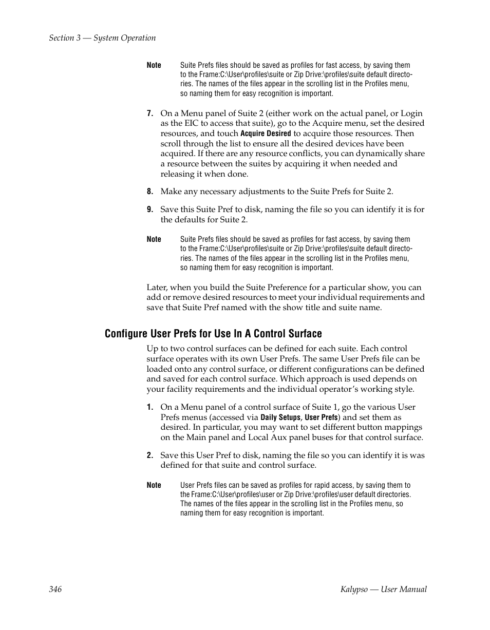 Configure user prefs for use in a control surface | Grass Valley Kalypso User Manual V.15.0 User Manual | Page 346 / 470