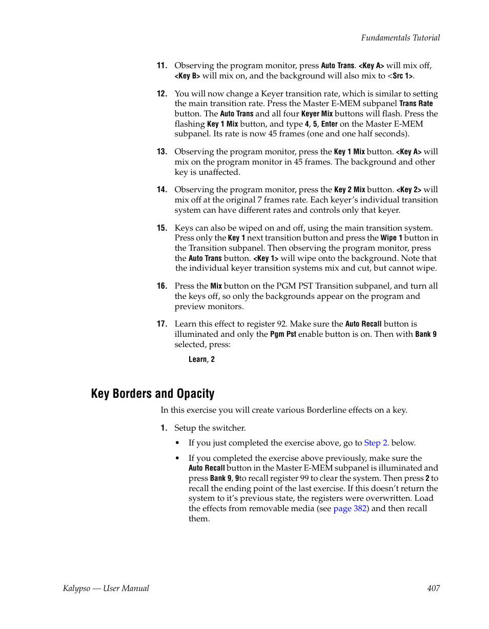 Key borders and opacity | Grass Valley Kalypso User Manual V.15.0 User Manual | Page 407 / 470